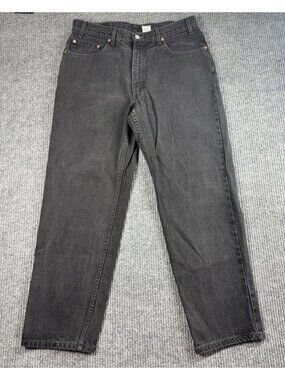 Vintage 90s Levis 550 Jeans Tag 36x30 Fits 34x30 Black Relaxed Fit Straight 1999